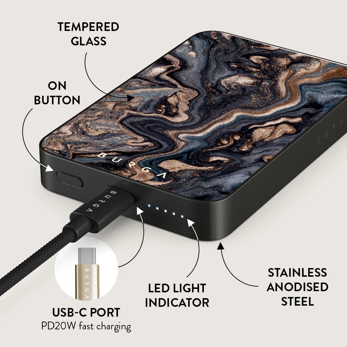 Enchanted Mirror - Marble Magnetic Power Bank