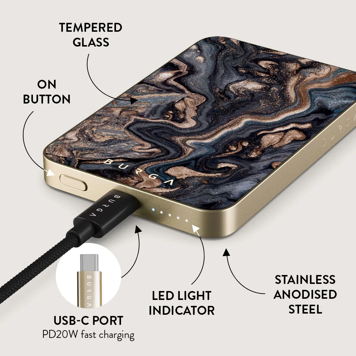 Enchanted Mirror - Marble Magnetic Power Bank