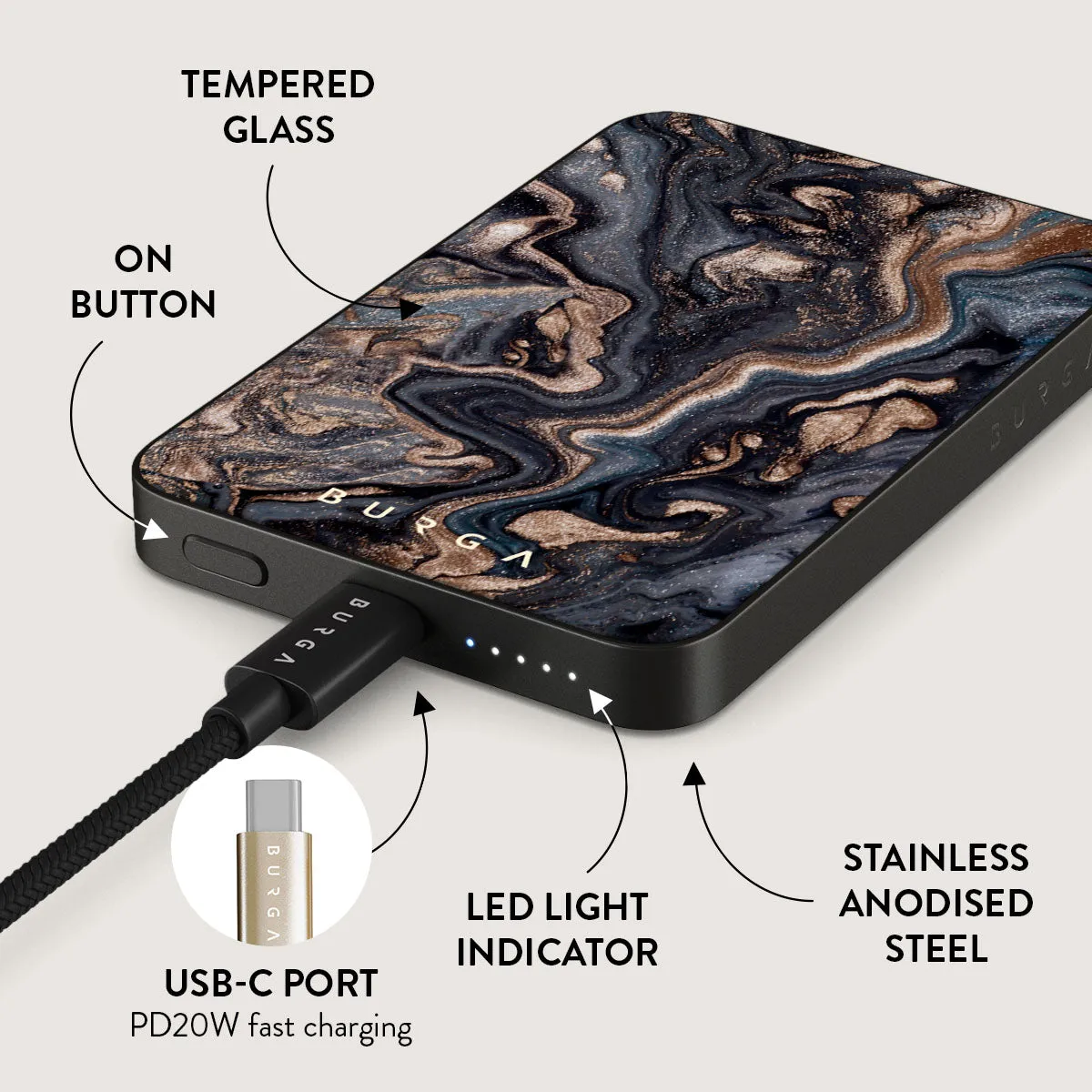 Enchanted Mirror - Marble Magnetic Power Bank