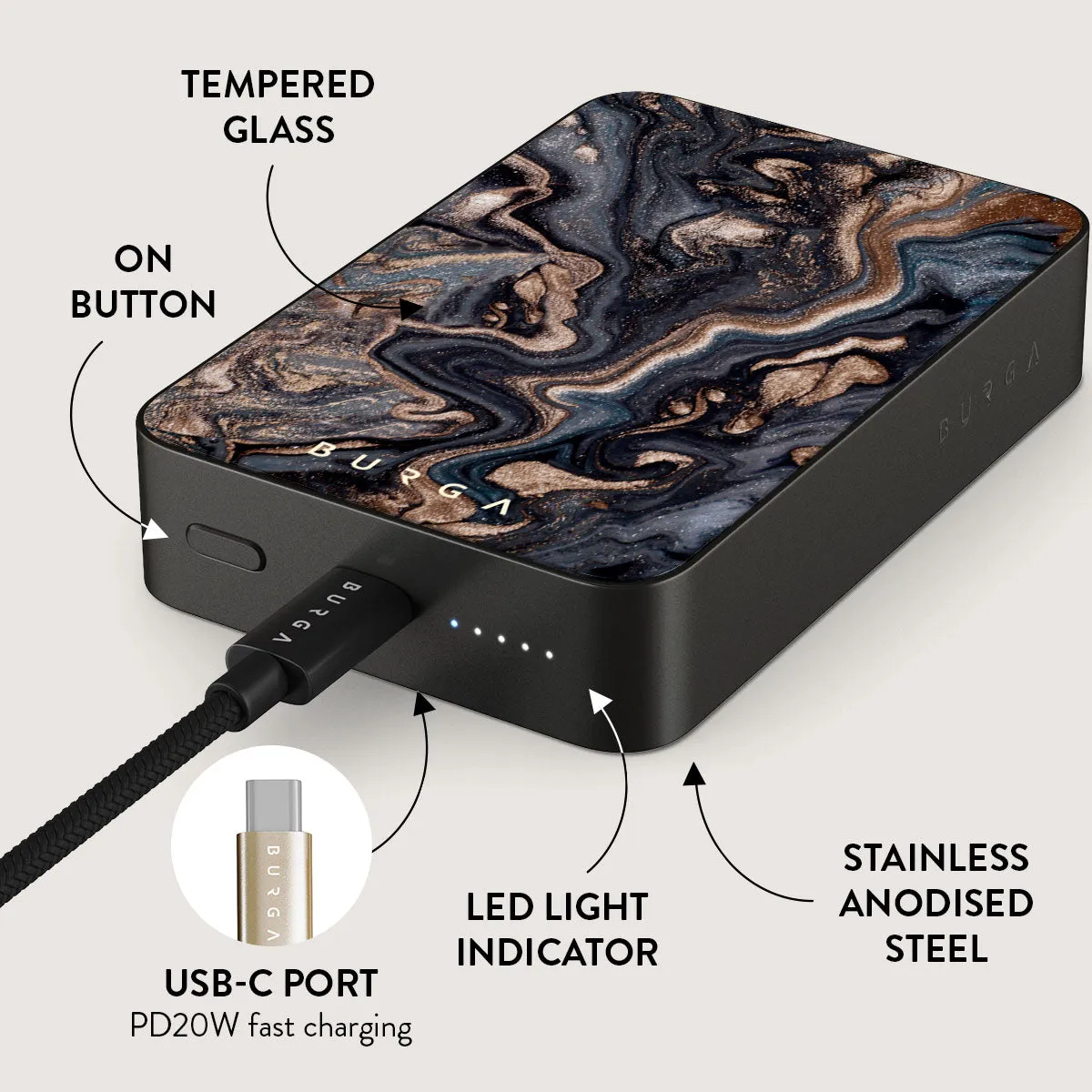 Enchanted Mirror - Marble Magnetic Power Bank