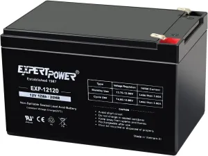 ExpertPower 12 Volt 12 Ah Rechargeable Battery with F2 Terminals || EXP12120