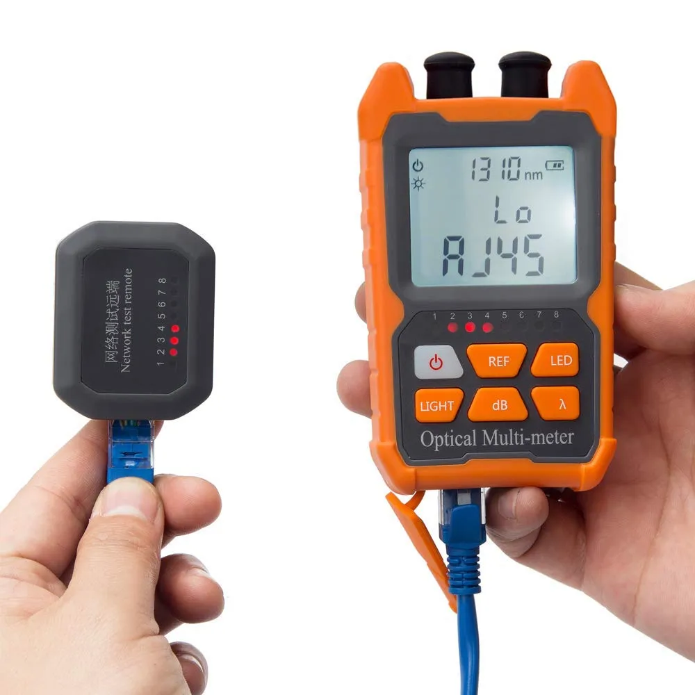 Fiber Optic Cable Tester - Portable Optical Fiber Power Meter with Universal FC/SC/ST Interface and Built-in 2Mw Visual Fault Locator (OPM-VFL-1)