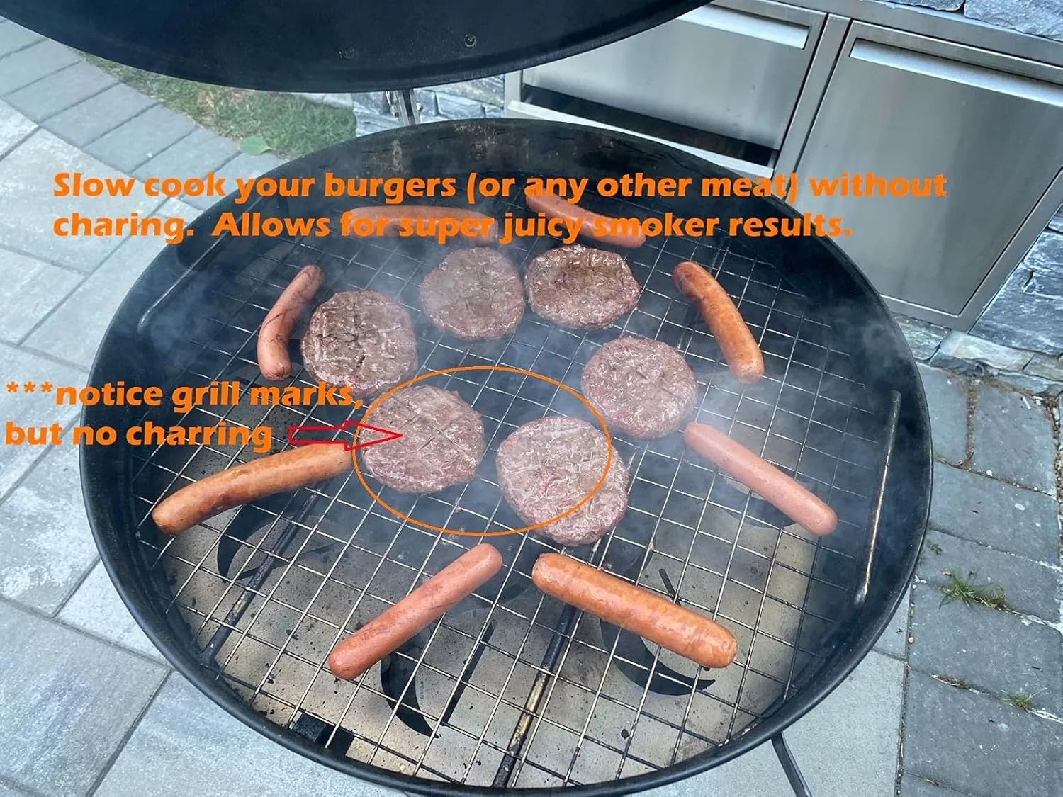 FireDial Baffle Plate Heat Management System for Charcoal BBQ and Barbecue Smokers, UDS, WSM, Kettle (For 22 in. Kettle)