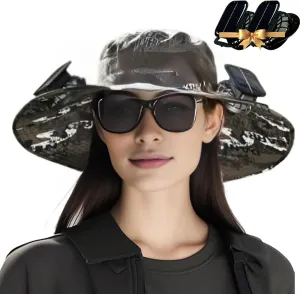 Fishing hat with Solar Powered Fans,Ultralight Solar Fan Outdoor hat,Upf50  for Men Women,USB Charging