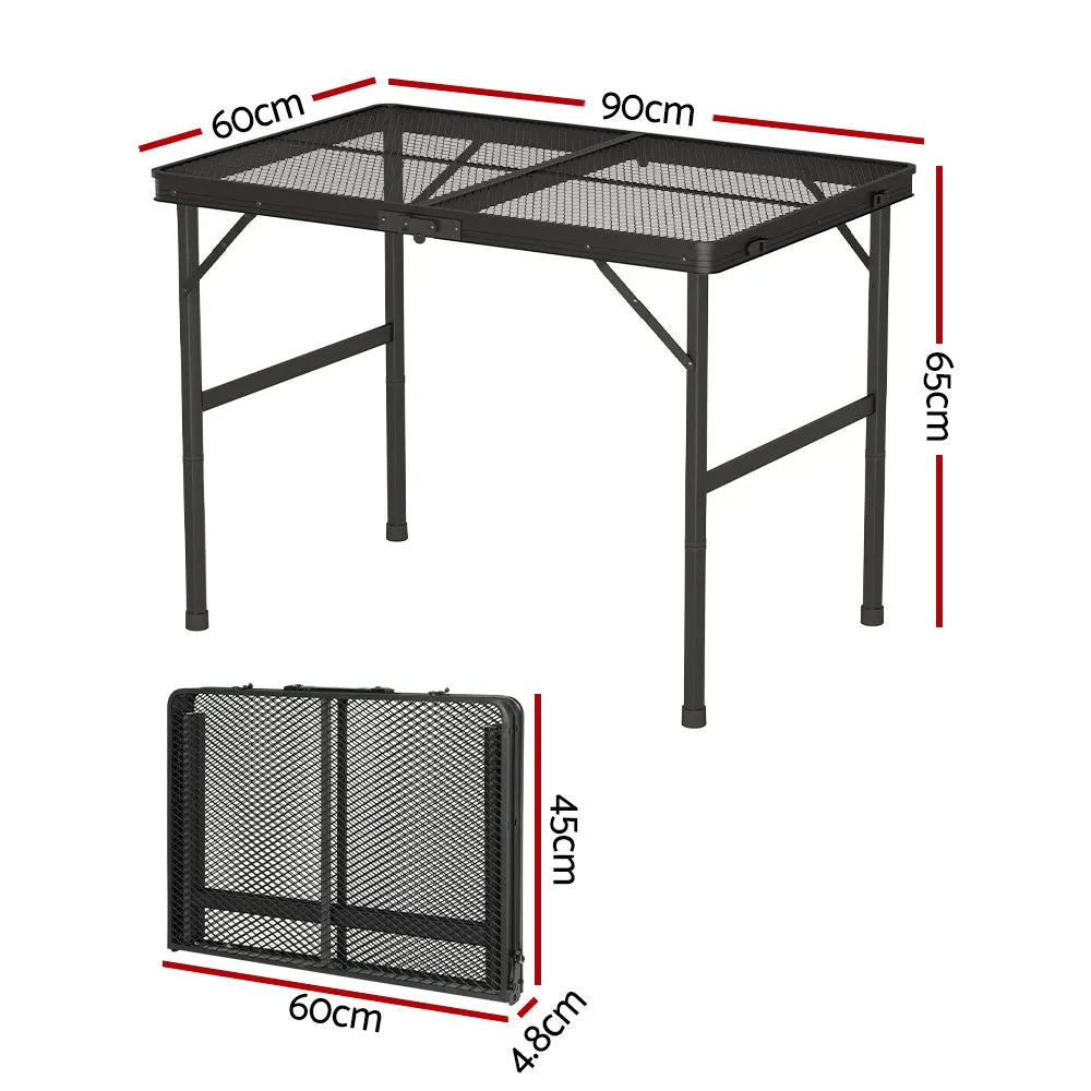 Foldable Aluminum Camping Table - 90CM Portable Outdoor Picnic BBQ Desk