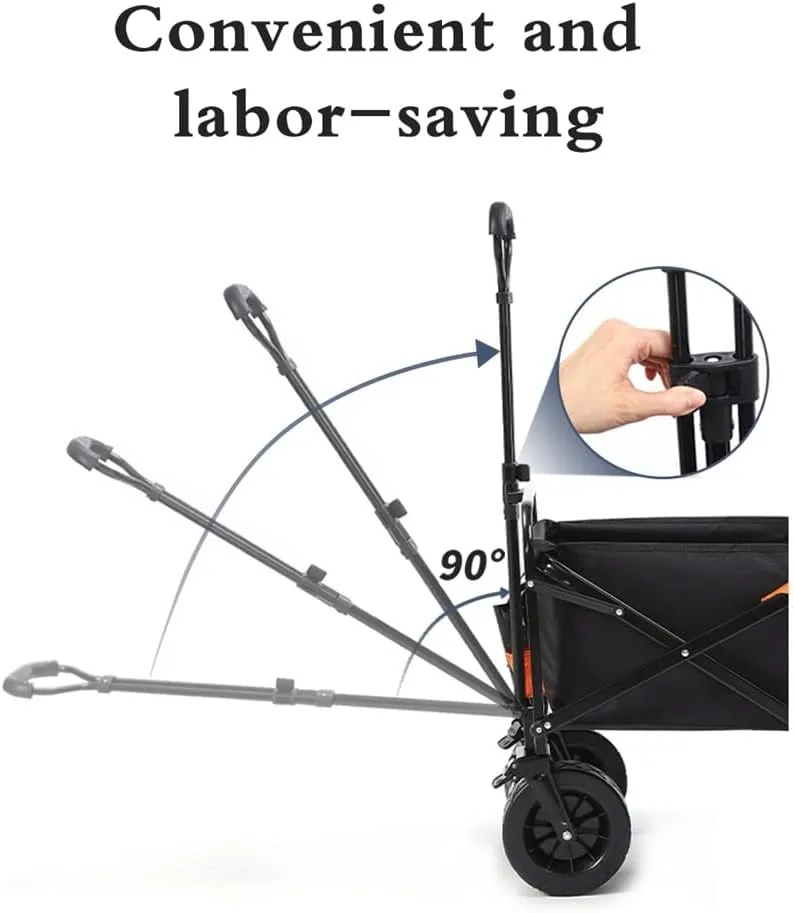 Folding Cart Portable Foldable 150L Large Capacity Multifunction Cart Outdoor Camping Table Light Wagon BBQ Trolley (D 105 * 50 * 103cm)