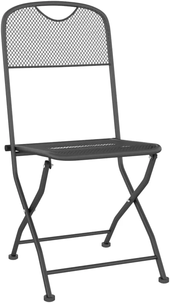 Folding Patio Chairs 2 pcs Outdoor Chairs Anthracite Expandable Metal Mesh Patio Furniture Foldable Chairs for Garden Beach Camping Lounge Dining