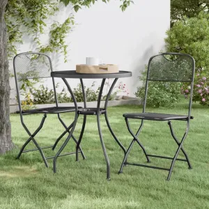 Folding Patio Chairs 2 pcs Outdoor Chairs Anthracite Expandable Metal Mesh Patio Furniture Foldable Chairs for Garden Beach Camping Lounge Dining