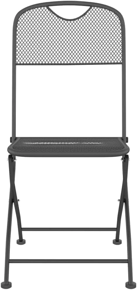 Folding Patio Chairs 2 pcs Outdoor Chairs Anthracite Expandable Metal Mesh Patio Furniture Foldable Chairs for Garden Beach Camping Lounge Dining