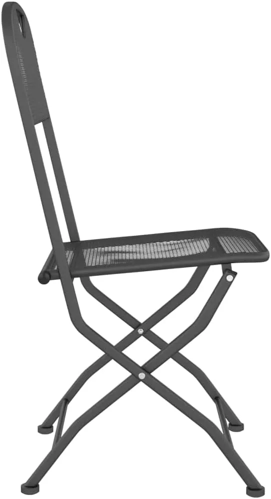 Folding Patio Chairs 2 pcs Outdoor Chairs Anthracite Expandable Metal Mesh Patio Furniture Foldable Chairs for Garden Beach Camping Lounge Dining