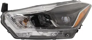 for Nissan for Kicks 2018-2019 1pc Driving Headlight Lamp Left Clear Lens w/Bulbs NI2502275