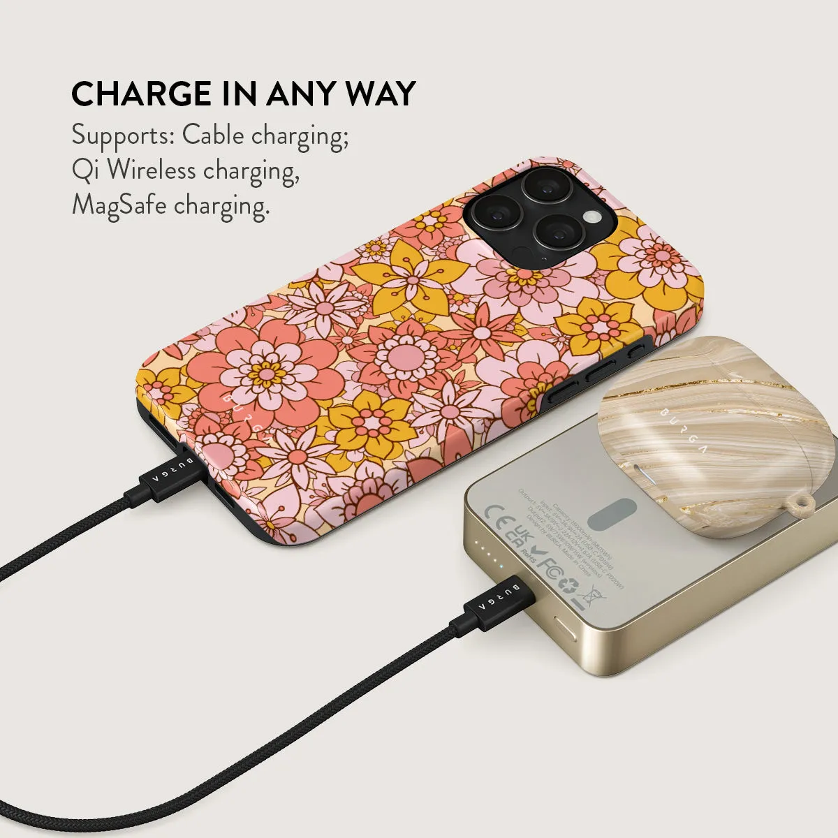 Garden Brunch - Floral Magnetic Power Bank