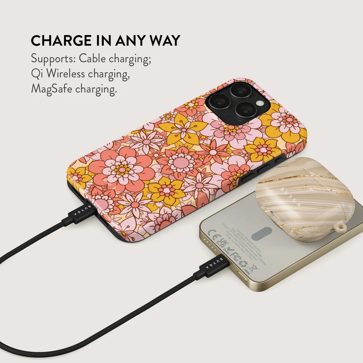 Garden Brunch - Floral Magnetic Power Bank