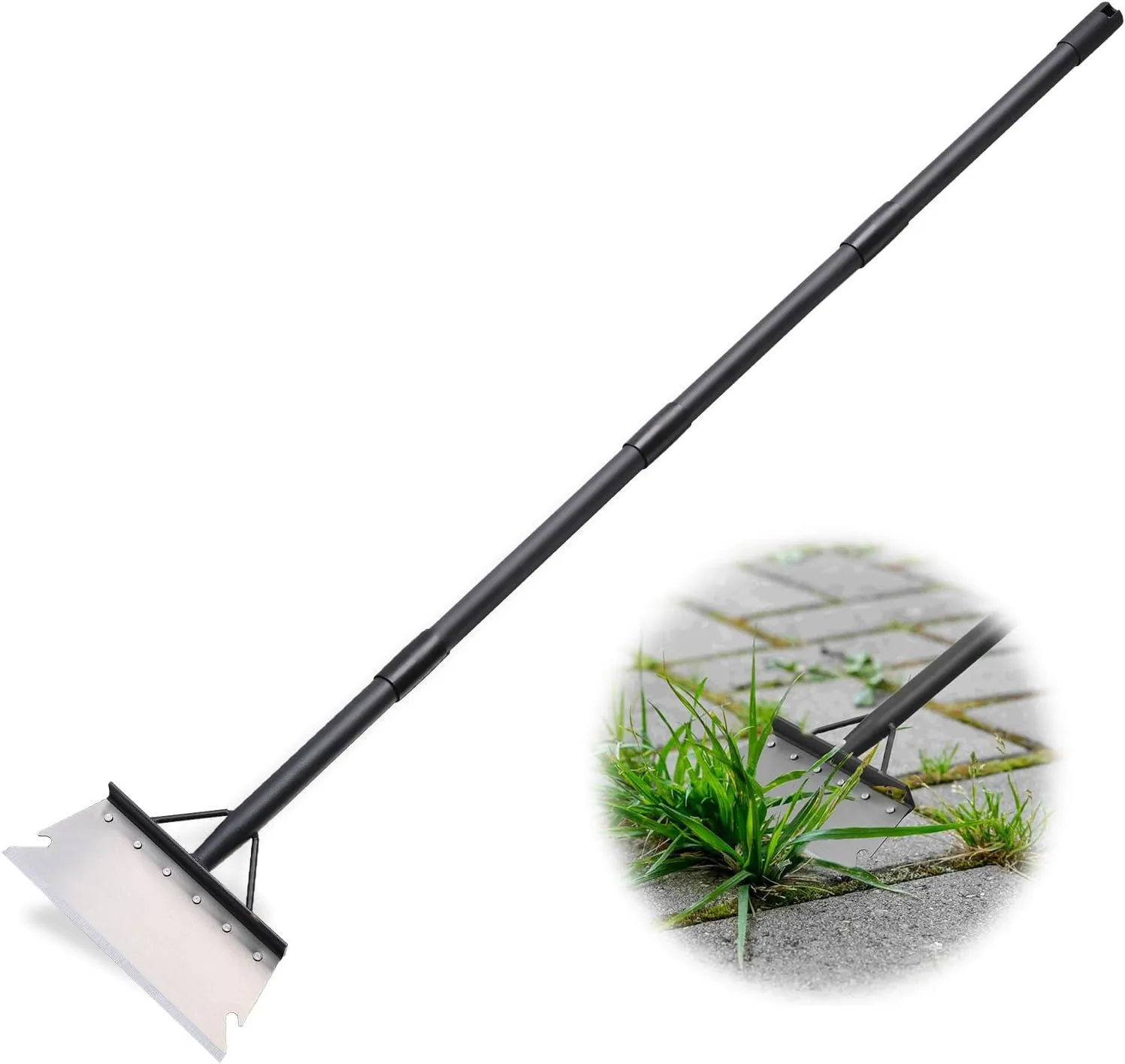 Garden Shovel Floor Scraper with 59 Inch Heavy Duty Long Handle,Multifunctional Garden Cleaning Shovel,Weeding Tools Gardening Flat Spade for Lawn Edging,Scraping,Weeding and Ice Removal