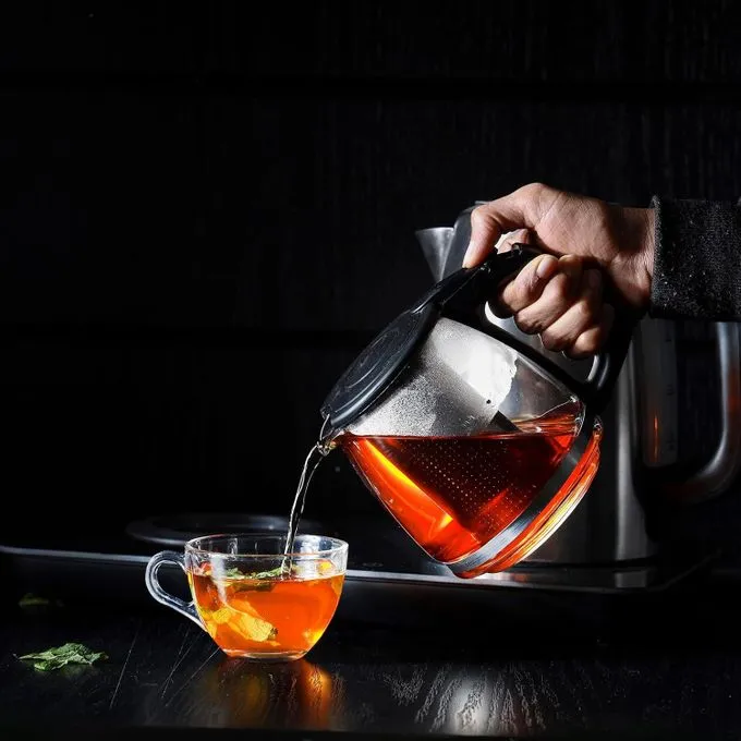 Geepas 2 IN 1 Unique Hot Tea Pot And Cordless Electric Tea Maker