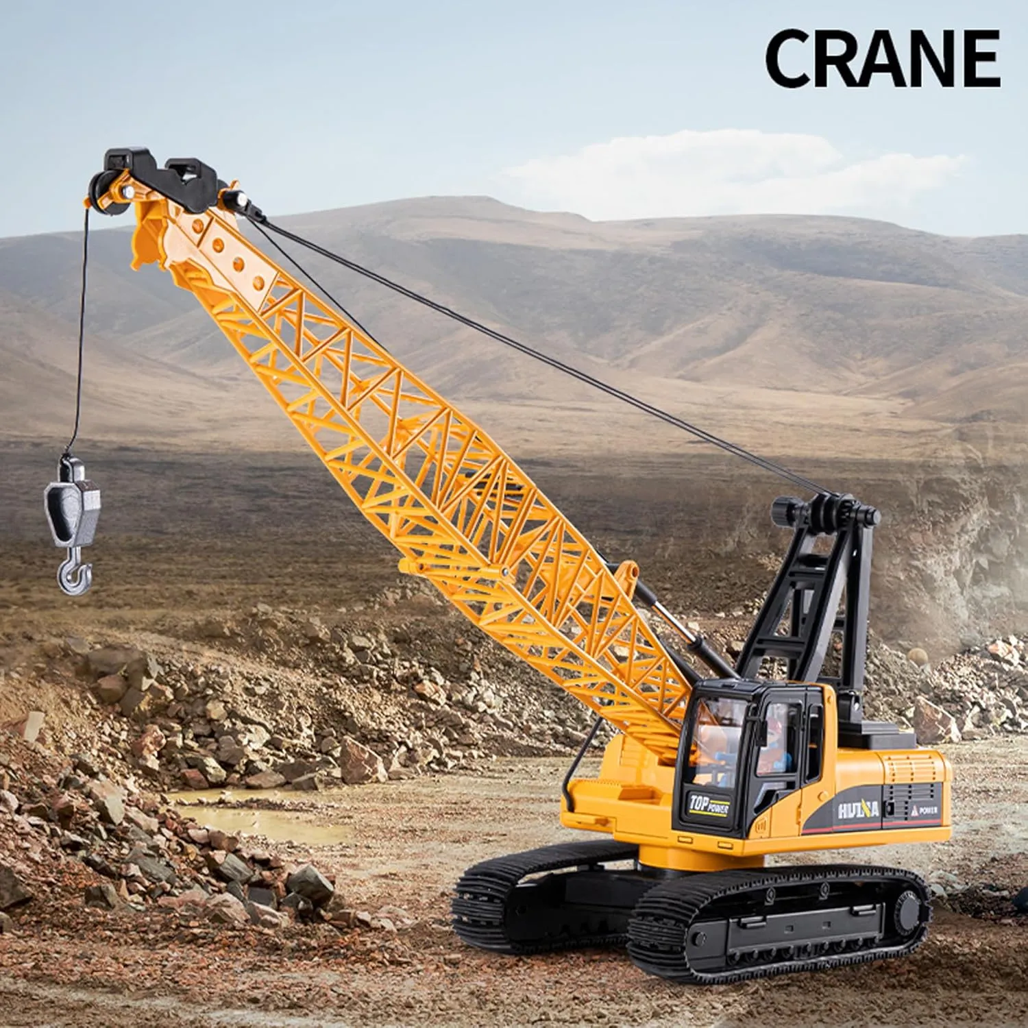 Gemini&Genius Crane Toys for Kids, Construction Vehicles Crane, Truck Toy Construction Equipment - Ideal Gift for Kids, 1:35 Scale-15 Length