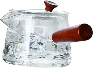 Glass Teapot with Infuser Heat Resistant Kettle for Home Brewing Ergonomic Handle Capacity for Loose Leaf Tea and Tea Bags