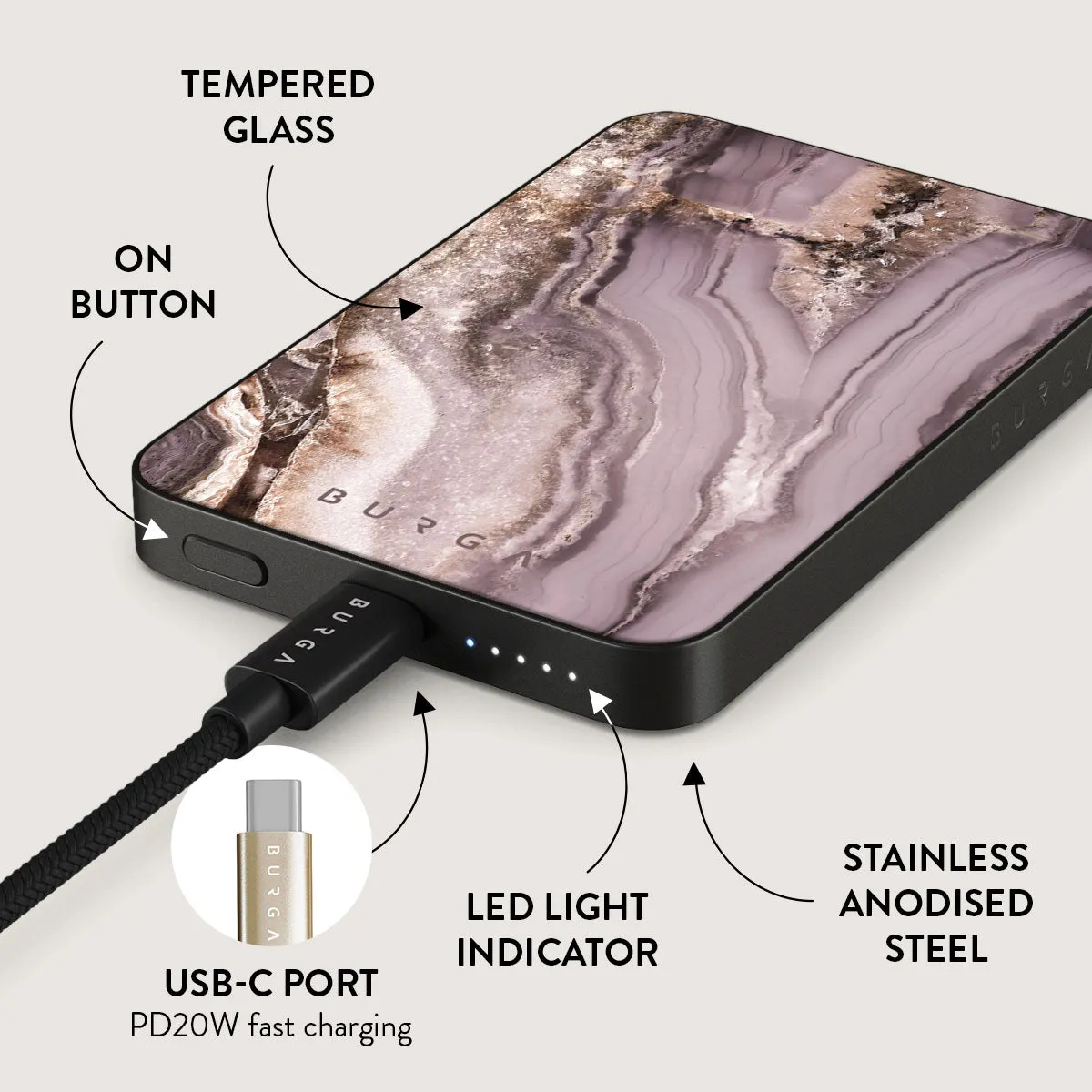 Golden Taupe - Fashion Magnetic Power Bank