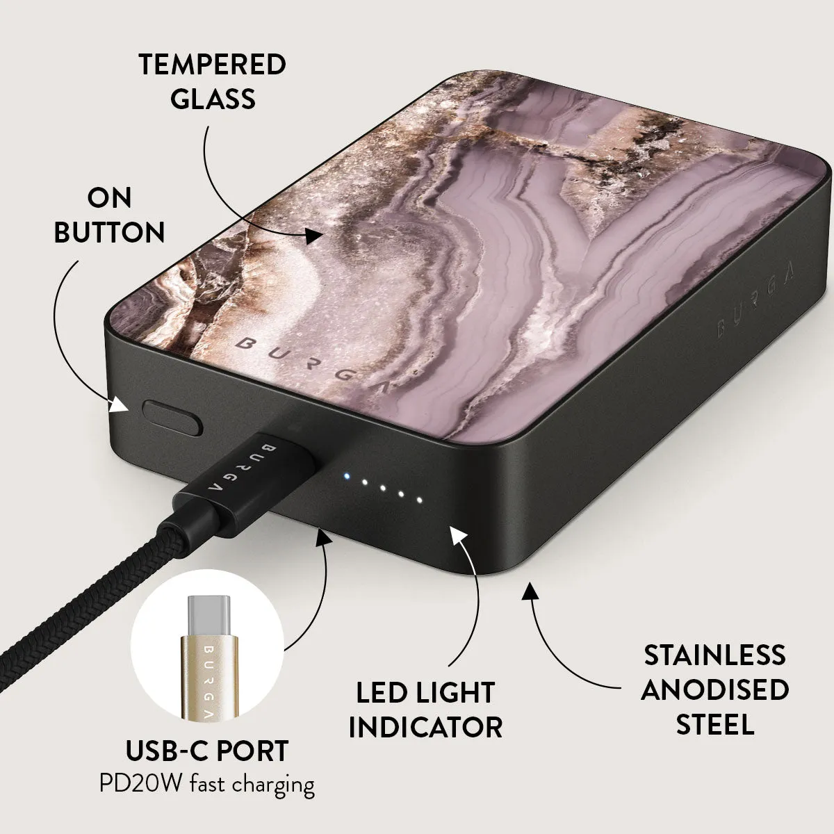 Golden Taupe - Fashion Magnetic Power Bank