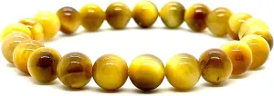 Golden Tiger's Eye Tiger Eye Stretch Bracelet, Taurus & Leo Birthstone, Confidence & Grounding, Solar Plexus Chakra
