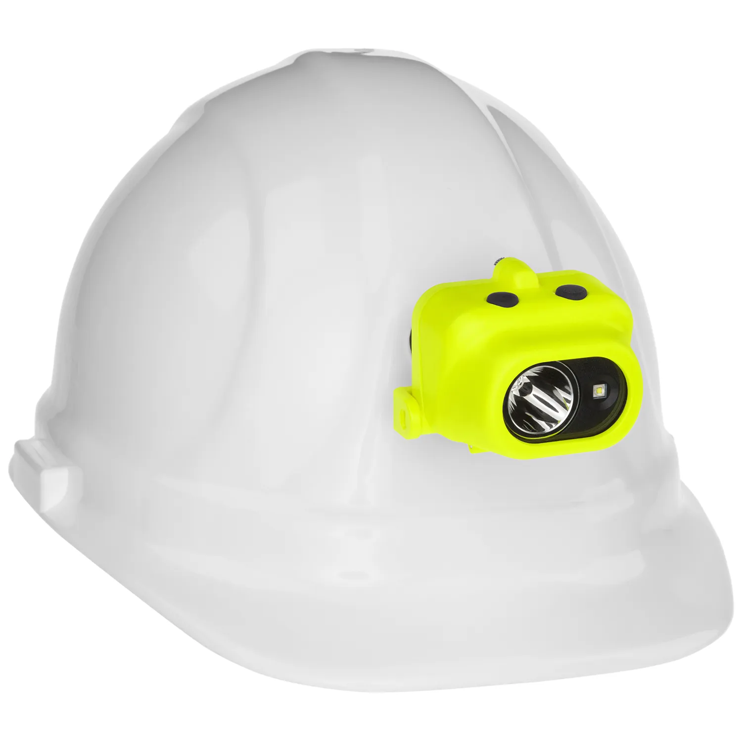 Green Intrinsically Safe Headlamp w/ Hard Hat Clip & Mount- UL913 / ATEX