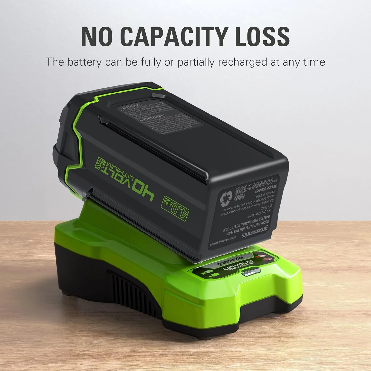 Greenworks 40V 4.0Ah Lithium-Ion Battery (Genuine Greenworks Battery / 75  Compatible Tools)