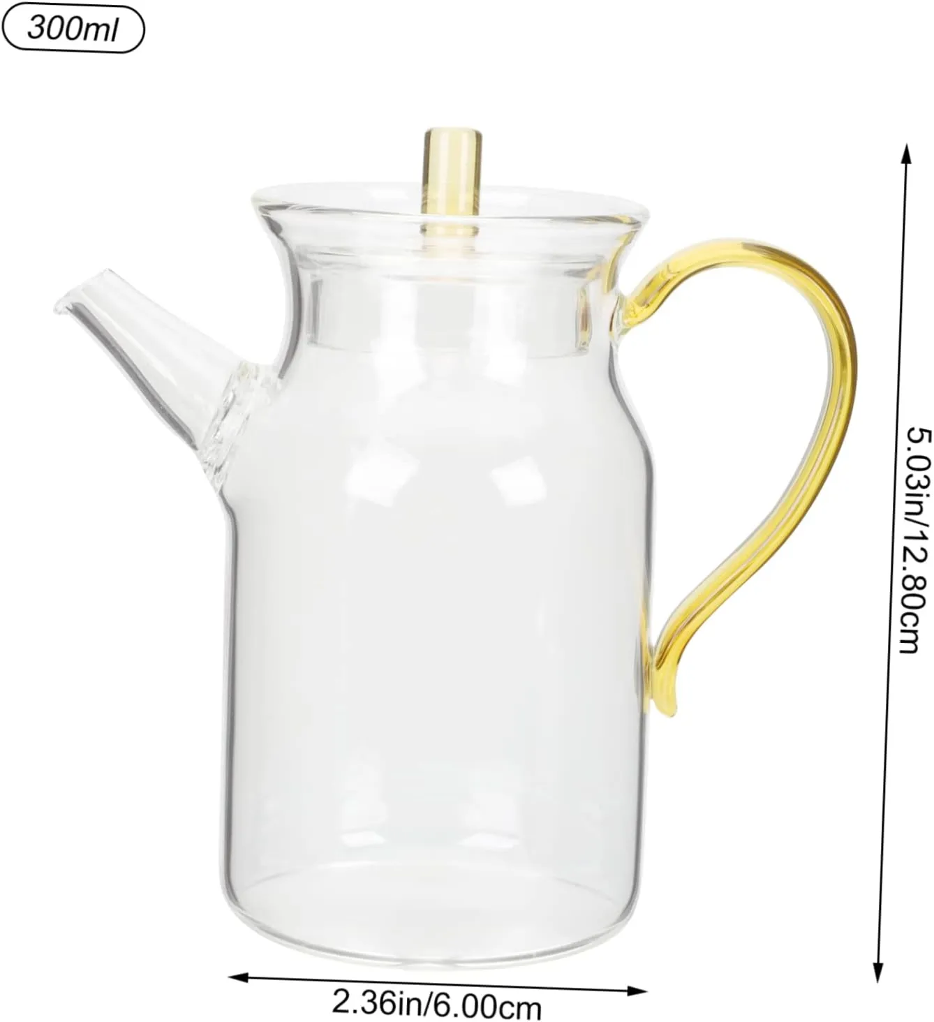 Handheld Glass Tea Pot with Infuser Heat Resistant Kettle for Loose Leaf Blooming Tea for Home and Office Use for Kung Fu Herbal Brews