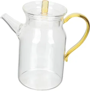Handheld Glass Tea Pot with Infuser Heat Resistant Kettle for Loose Leaf Blooming Tea for Home and Office Use for Kung Fu Herbal Brews