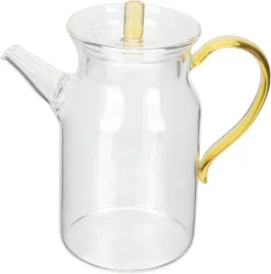 Handheld Glass Teapot Heat Resistant Kettle for Loose Leaf Tea Infuser with Ergonomic Handle for Home and Office Tea Enjoyment
