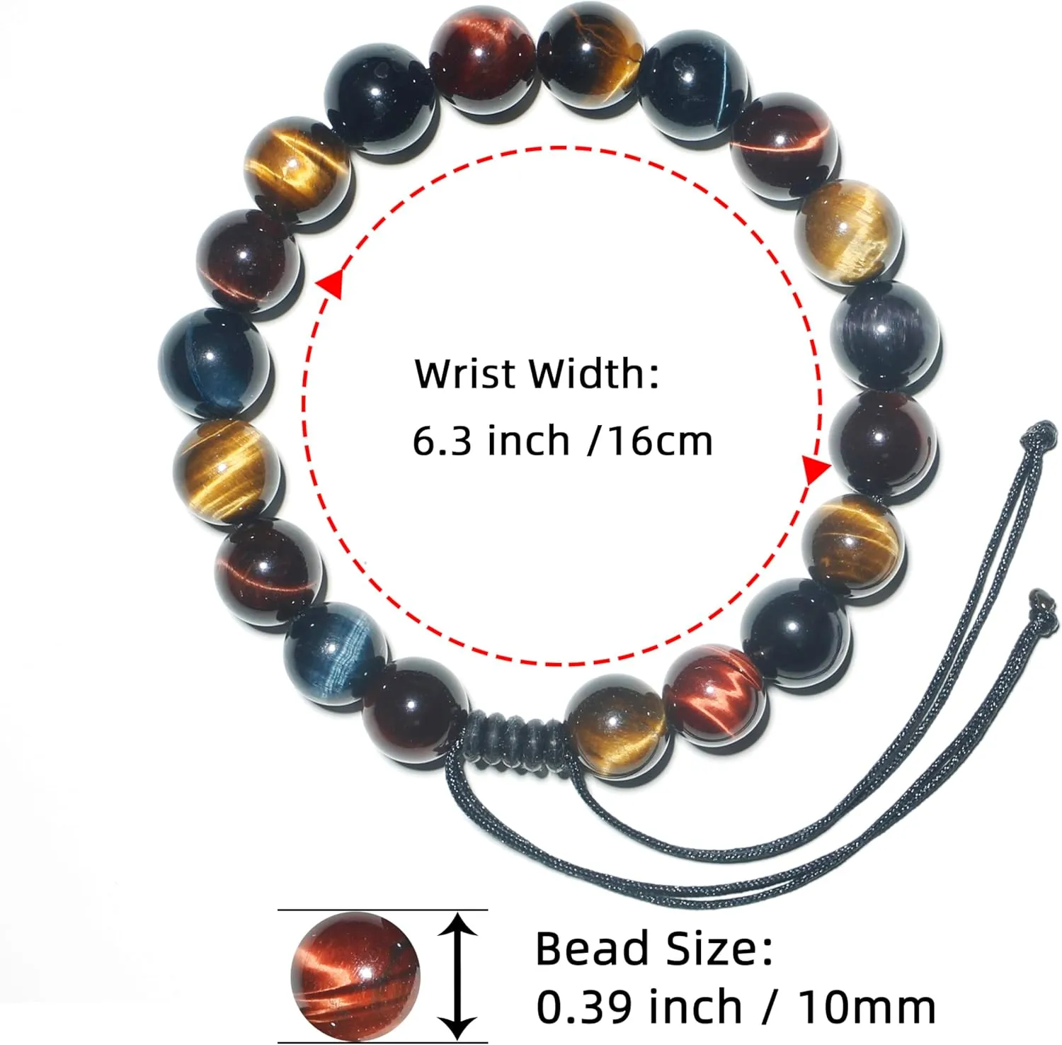 Happy Birthday Gifts muticolor Red Blue Golden Tiger Eye Bracelet for presents with Gift Box Card set,16 18 21 30 35 40 45 50 55 60 65 70 75 80 85 90 95 100 th years old