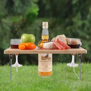 HappyPicnic® Portable and Foldable Wine Table For 2