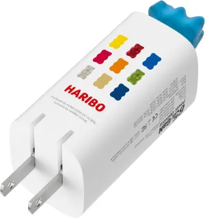 Haribo 65W Three-Port GaN Wall Charger, Power Deliver PD and Qualcomm 3.0 Charging, 5V 3A Gummy Bear Style Quick Charger Block for iPhone, Samsung Galaxy