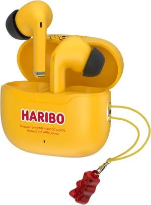 Haribo Wireless Earbuds, Bluetooth 5.3 TWS, 13mm Micro Dynamic Driver for Bass Sound, IPX 4, ENC, USB-C Type Charging Port, Gummy Bear Style