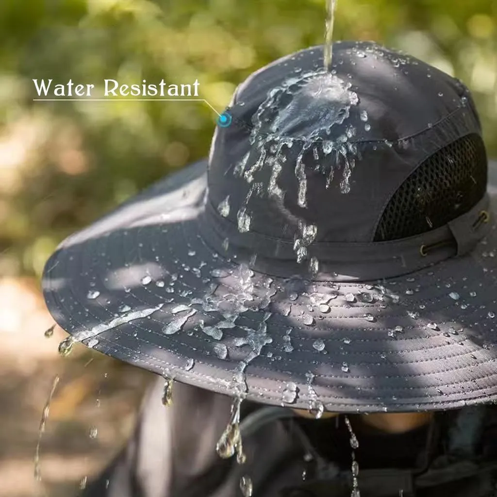 Hat with Fans Solar Power for Women Men, Outdoor Wide Brim Solar Fan Hat, Bucket Fishing Hat with Solar Powered Fans