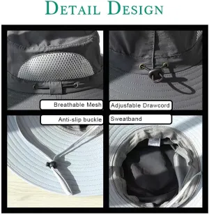 Hat with Fans Solar Power for Women Men, Outdoor Wide Brim Solar Fan Hat, Bucket Fishing Hat with Solar Powered Fans