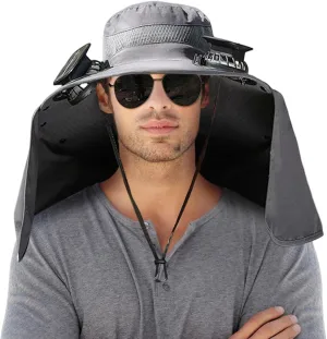 Hat with Fans Solar Power Outdoor Wide Trim Sun Hats for Women Uv Protection 2 Solar Powered Fan Hat Fishing Hats