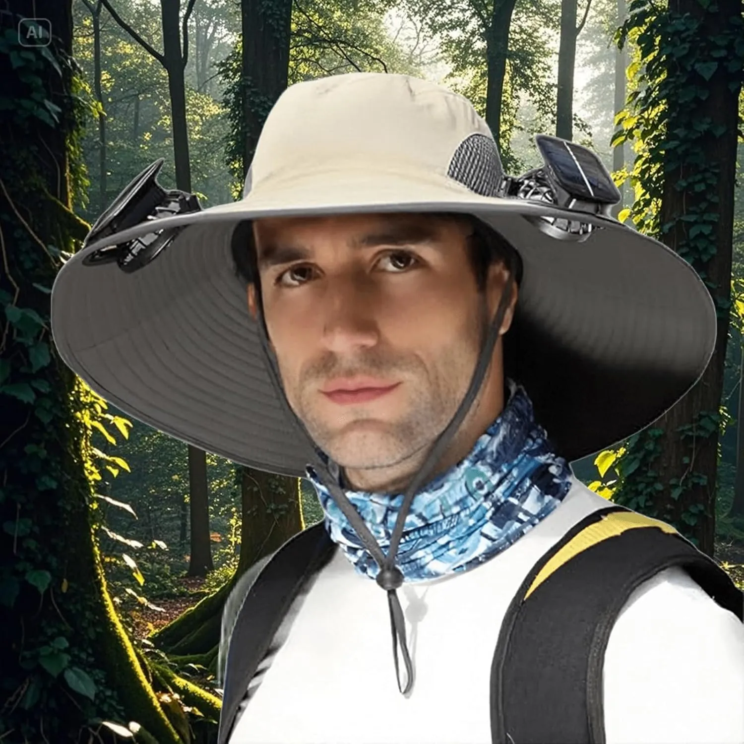 Hat with Fans Solar Power Wide Brim Removable Sun & USB Charging Hat Outdoor Fishing Sun Protection Solar Fan Hats