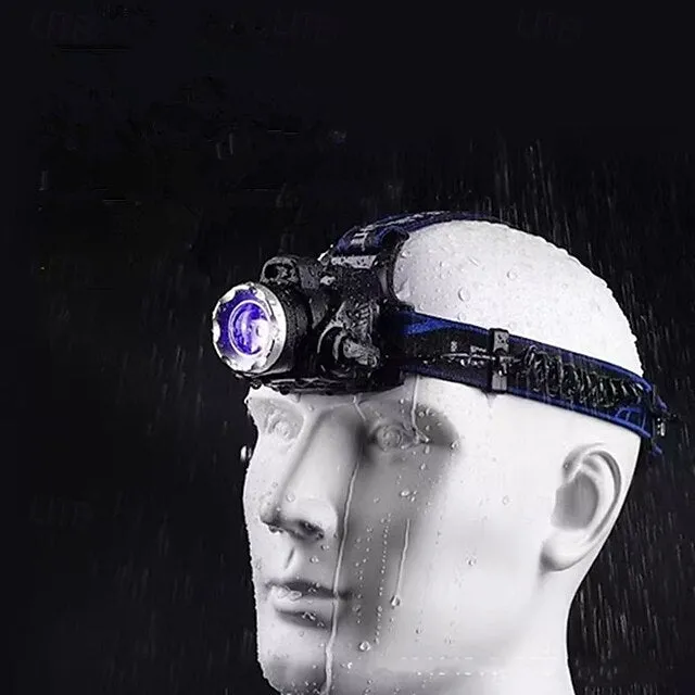 High-Power Outdoor Fishing Beekeeping Headlamp, UV Purple Black Light Head Light, Strong Head-Mounted Lamp for Outdoor Camping Hiking