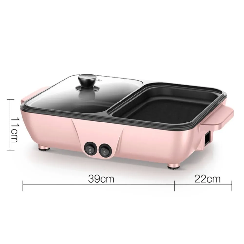Homlly Electric Barbecue Grill 2 in 1 Hot Pot