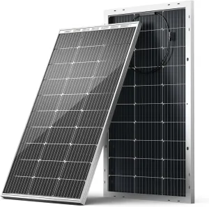 HQST Bifacial 100 Watt 12V Solar Panel, 9BB Monocrystalline Solar Panels with 25% High Efficiency Module PV Power for Battery Charging Boat, Caravan and Other Off Grid Applications