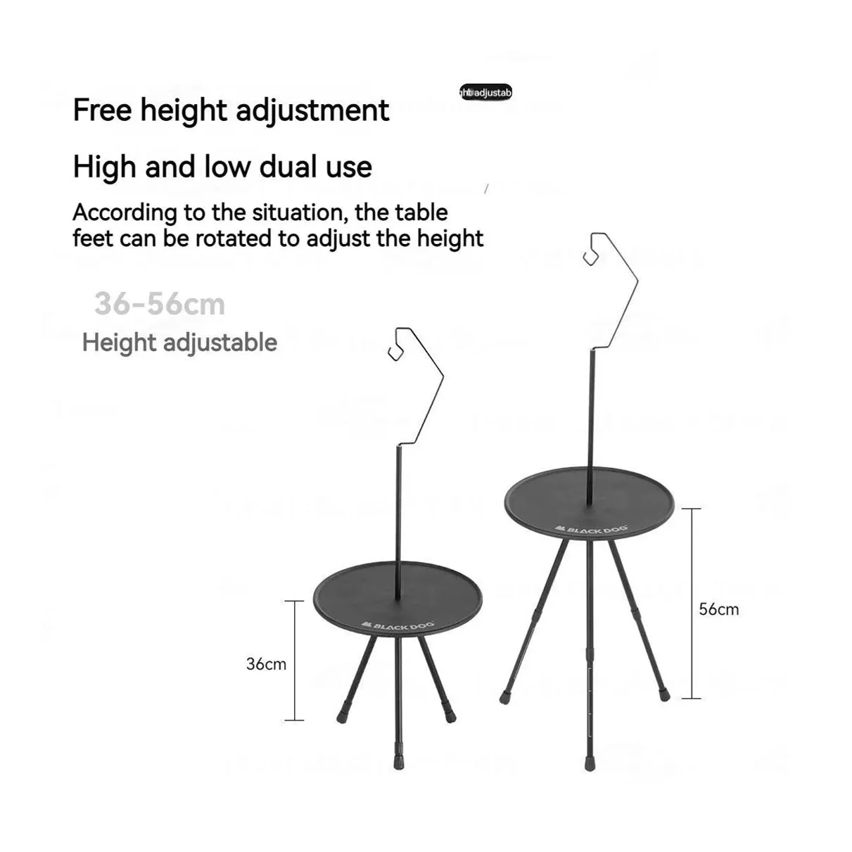 Huge selection Ji Dog Black - Table Round Small Portable Referral discount Mi