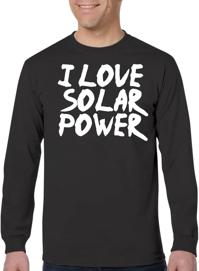 I Love Solar Power - Men's Adult Long Sleeve T-Shirt CP05 Black