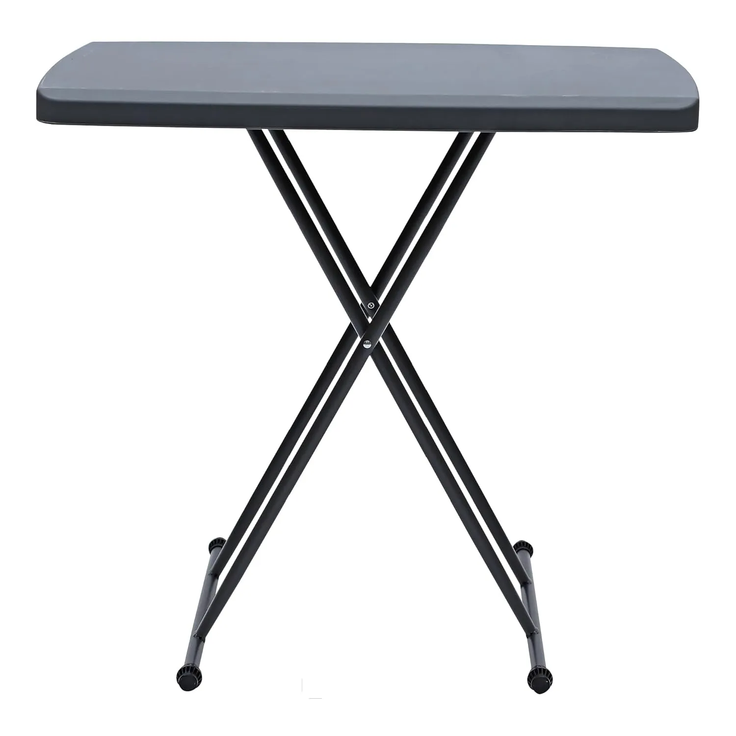Iceberg Small Camping Personal Folding Table, Heavy Duty Utility Table, Adjustable Height, Charcoal, 19.5” L x 30” W x 28" H