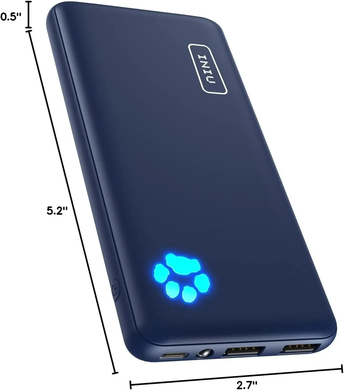 INIU Portable Charger, USB C Slimmest & Lightest Triple 3A High-Speed 10000mAh Power Bank, Flashlight Battery Pack Compatible with iPhone 16 15 14 13 12 X Plus Samsung S22 S21 Google iPad, etc