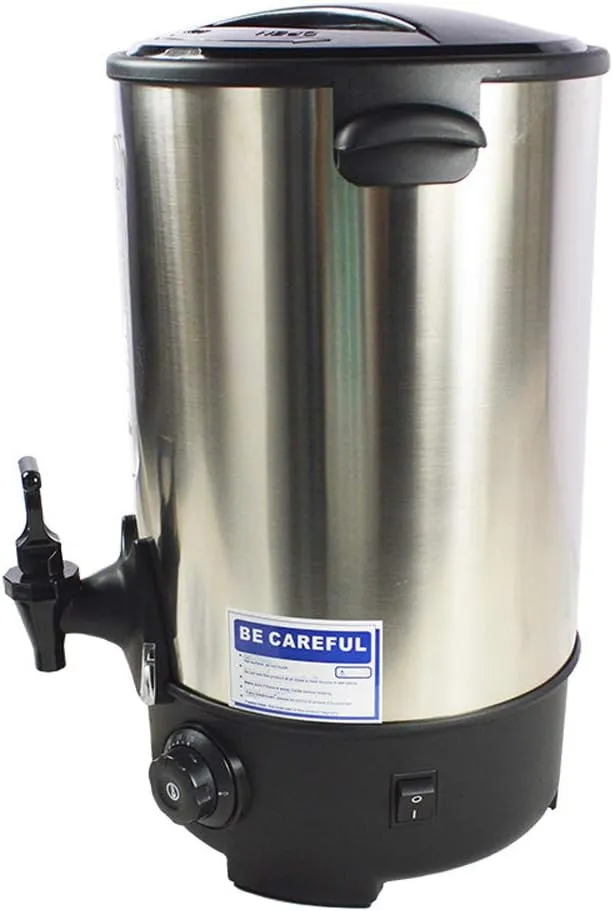 INTBUYING Stainless Steel Large Capacity Commercial 110V Hot Water Dispense Boiler Instant Boiling Machine Heater Electric Kettle Temperature Control for Coffee Tea with Faucet Tap-15.4L