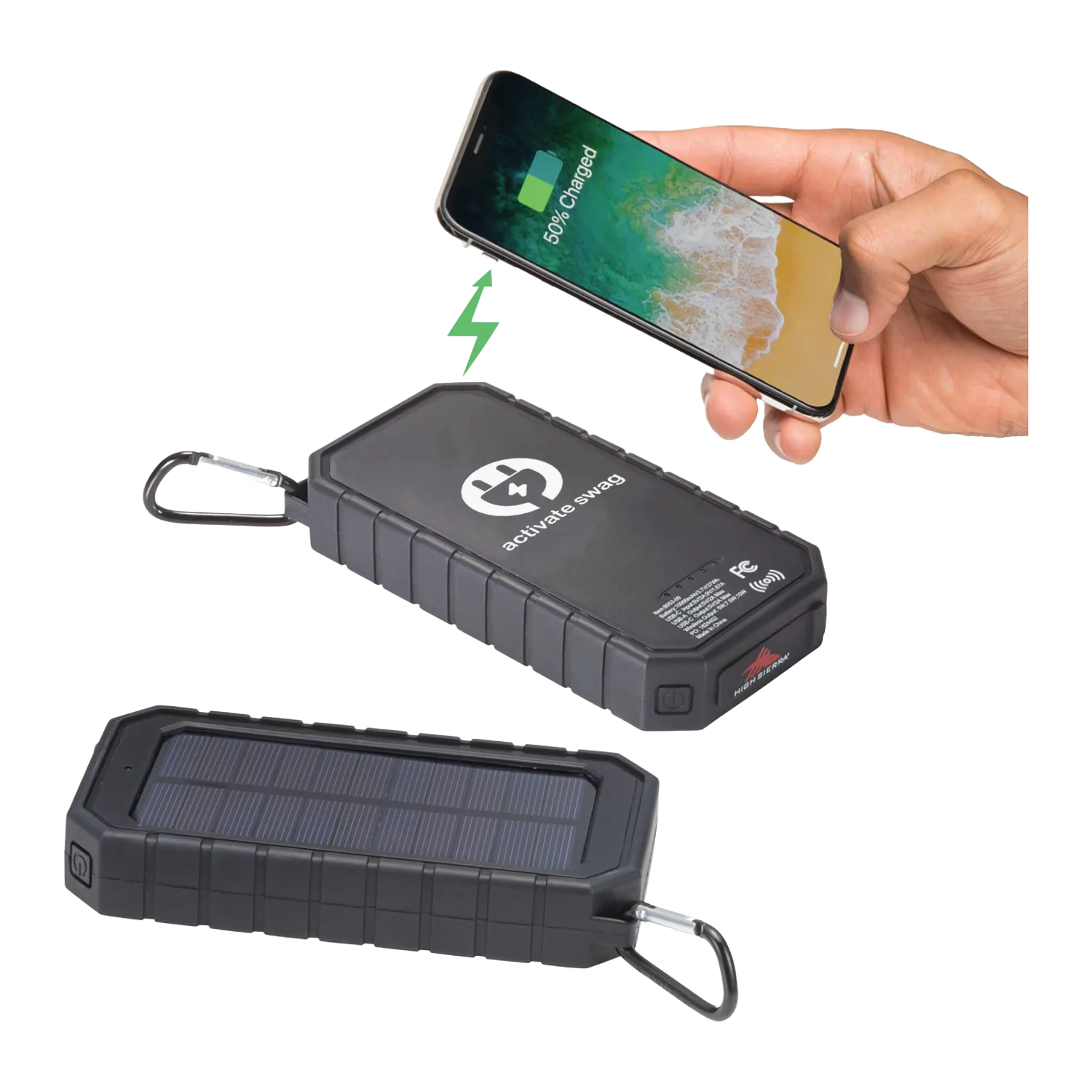IPX 5 Solar Fast Wireless Power Bank