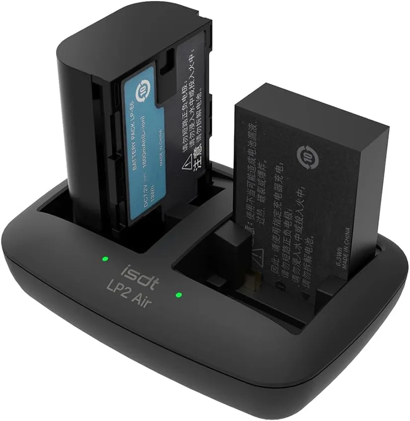 ISDT LP2 Air Camera Battery Charger Mix-Dual Channel Compatible 3 Types Battery for Canon Digital Vedio Equipment