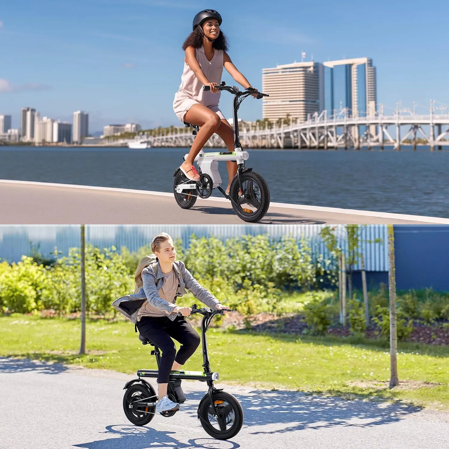 isinwheel U1 Electric Bike, 500W Motor, 20 mph, Folding Ebike, 14"/16"/20" Adults Electric Bicycles, 280.8Wh Battery, 25 Miles PAS Range, Black, Disc Brake, Aluminum Alloy Wheels