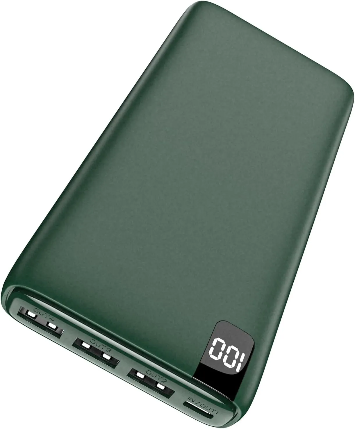IXNINE Power Bank 26800mAh Portable Charger, High Capacity Phone Charger Compact External Battery Pack with LED Display and 4 Fast Charging Outputs for Cellphone Tablet Survival Gear (Green)