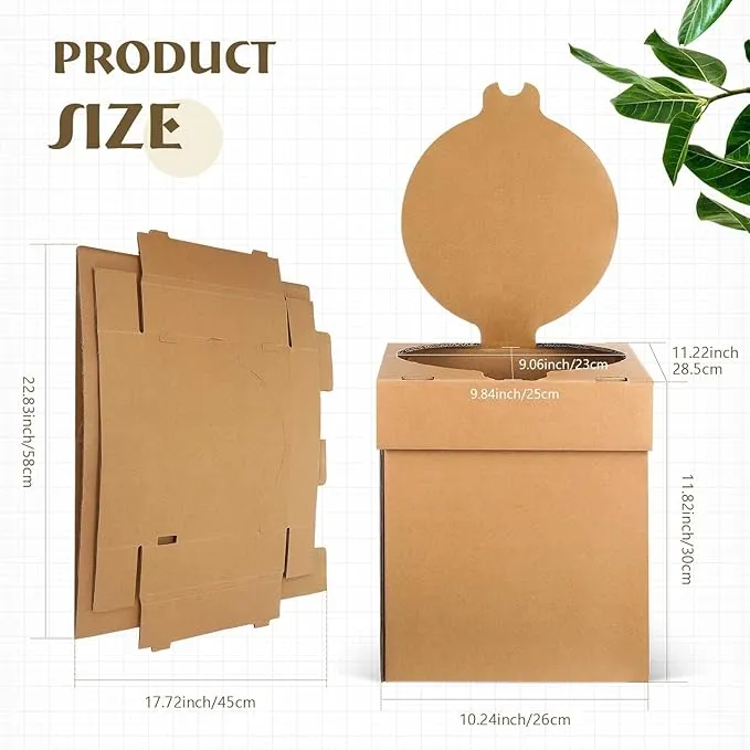 Janlaugh Portable Folding Toilet with Lid for Adults and Kids Paper Portable Camping Toilet with Bag Foldable Portable Travel Toilet Compact Potty for Car, Hiking, Beach and Camping